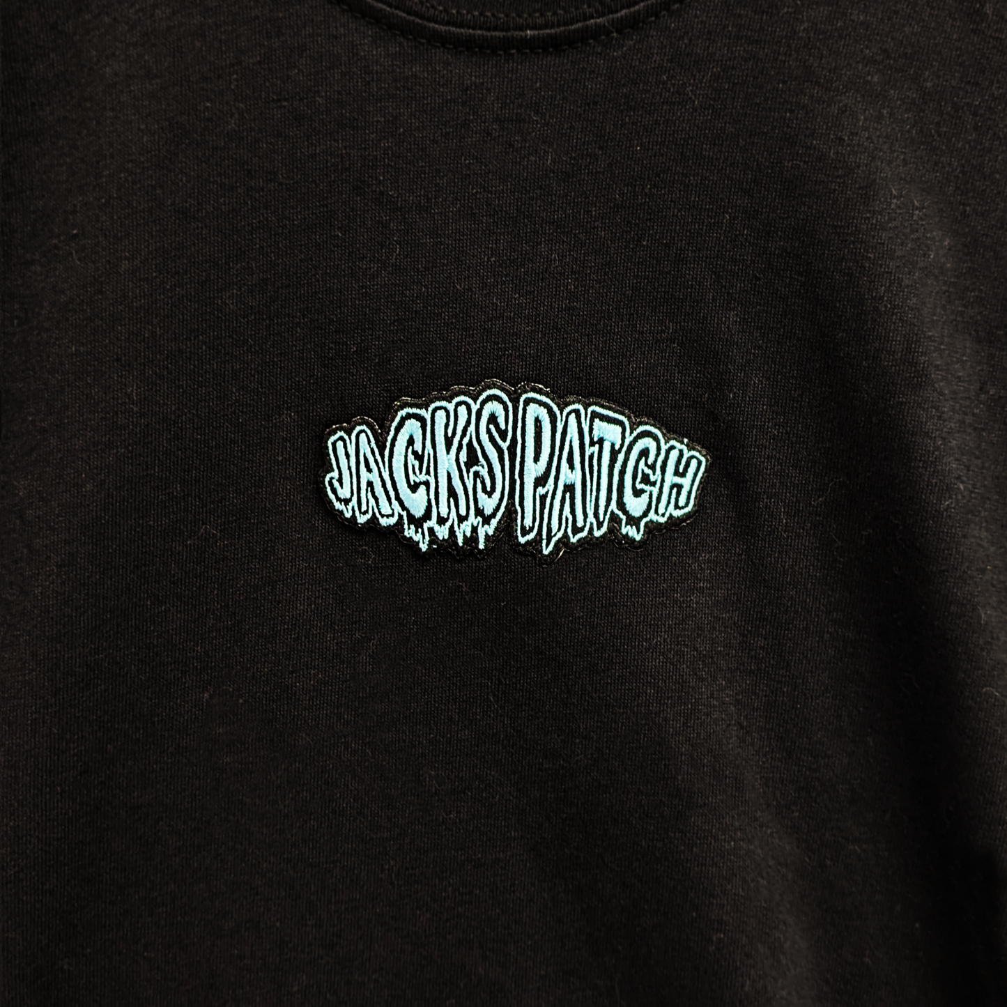 JACKS PATCH Blue drip (Black T-shirt)